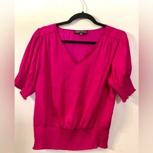 Catherine Malandrino Crimson Ruched Blouse Top Size Medium